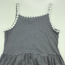 Load image into Gallery viewer, Girls Next, navy stripe cotton casual dress, GUC, size 10, L: 70cm