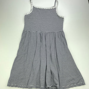 Girls Next, navy stripe cotton casual dress, GUC, size 10, L: 70cm