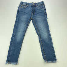 Load image into Gallery viewer, Girls Cotton On, blue stretch denim jeans, adjustable, Inside leg: 38cm, GUC, size 4,  