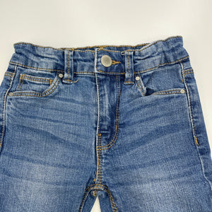 Girls Cotton On, blue stretch denim jeans, adjustable, Inside leg: 38cm, GUC, size 4,  