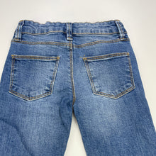 Load image into Gallery viewer, Girls Cotton On, blue stretch denim jeans, adjustable, Inside leg: 38cm, GUC, size 4,  
