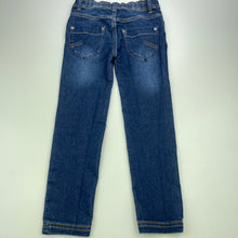 Load image into Gallery viewer, Girls Bluezoo, lightweight stretchy denim pants, Inside leg: 46cm, FUC, size 5-6,  