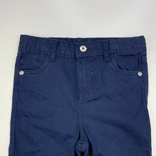 Load image into Gallery viewer, Boys Fun Spirit, navy cotton pants, adjustable, Inside leg: 33cm, GUC, size 2,  