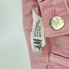 Load image into Gallery viewer, Girls H&amp;M, pink stretch denim jeans, adjustable, Inside leg: 25.5cm, EUC, size 2,  