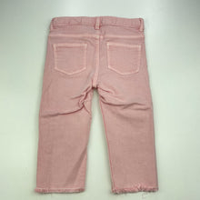 Load image into Gallery viewer, Girls H&amp;M, pink stretch denim jeans, adjustable, Inside leg: 25.5cm, EUC, size 2,  