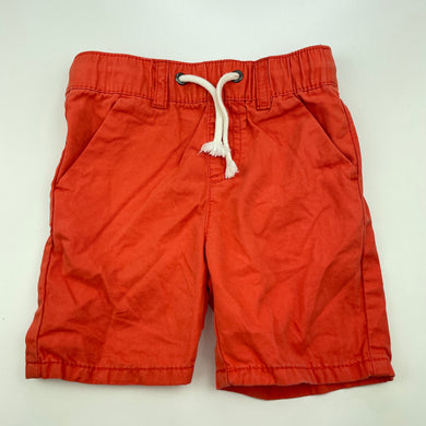 Boys Baby Berry, orange cotton shorts, elasticated, EUC, size 0,  
