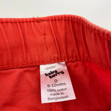 Load image into Gallery viewer, Boys Baby Berry, orange cotton shorts, elasticated, EUC, size 0,  