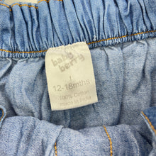 Load image into Gallery viewer, Girls Baby Berry, chambray cotton suspender skirt, elasticated, GUC, size 1,  