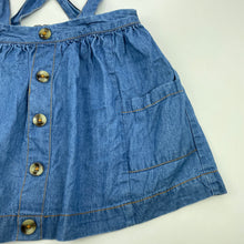 Load image into Gallery viewer, Girls Baby Berry, chambray cotton suspender skirt, elasticated, GUC, size 1,  