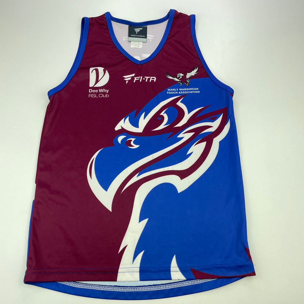 unisex FI-TA, touch footy singlet / sports top, FUC, size 6,  