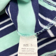 Load image into Gallery viewer, Boys Milkshake, striped cotton pyjama t-shirt / top, FUC, size 5,  