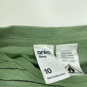 Boys Anko, green cotton pyjama t-shirt / top, GUC, size 10,  