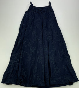 Girls WItchery, lined embroidered navy cotton dress, GUC, size 6, L: 72cm