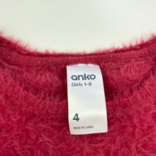 Load image into Gallery viewer, Girls Anko, soft fluffy stretchy casual dress, GUC, size 4, L: 50cm