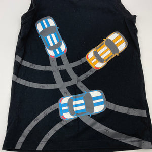 Boys Favourites, black cotton singlet top, cars, FUC, size 6,  