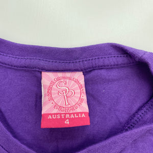 Girls Sunprints Clothing, purple cotton t-shirt / top, GUC, size 4,  