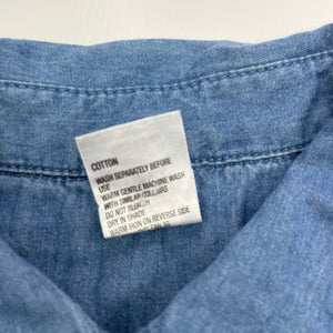Girls H&T, chambray cotton tie front shirt, FUC, size 7,  