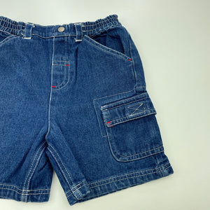 Boys blue, denim shorts, elasticated, GUC, size 3,  