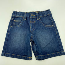 Load image into Gallery viewer, Boys H&amp;T, blue denim shorts, adjustable, dinosaur, EUC, size 1,  