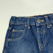 Load image into Gallery viewer, Boys H&amp;T, blue denim shorts, adjustable, dinosaur, EUC, size 1,  