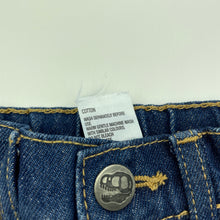 Load image into Gallery viewer, Boys H&amp;T, blue denim shorts, adjustable, dinosaur, EUC, size 1,  
