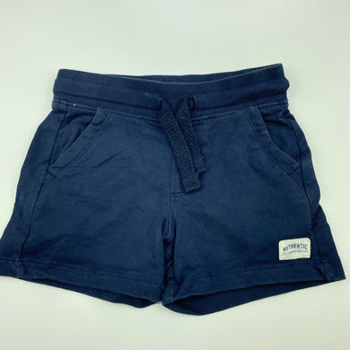 Boys Target, navy cotton shorts, elasticated, GUC, size 2,  
