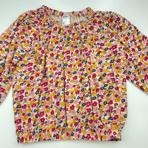 Girls Anko, stretchy floral long sleeve top, EUC, size 7,  