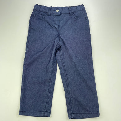 Girls H&T, cropped lightweight stretch denim pants, adjustable, Inside leg: 33.5cm, EUC, size 6,  