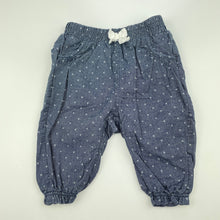 Load image into Gallery viewer, Girls H&amp;M, organic cotton pants / bottoms, elasticated, EUC, size 000,  
