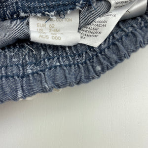 Girls H&M, organic cotton pants / bottoms, elasticated, EUC, size 000,  