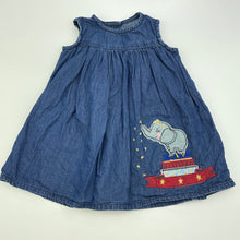 Load image into Gallery viewer, Girls BOPSTER &amp; mimi, cotton casual dress, elephant, GUC, size 0, L: 37cm