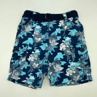 Boys H&T, lightweight cotton cargo shorts, elasticated, GUC, size 00,  