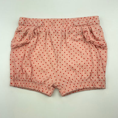 Girls Baby Berry, peach cotton shorts, elasticated, EUC, size 1,  