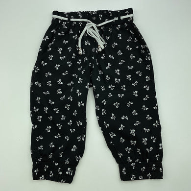 Girls Sista, black & white lightweight pants / bottoms, elasticated, GUC, size 1,  