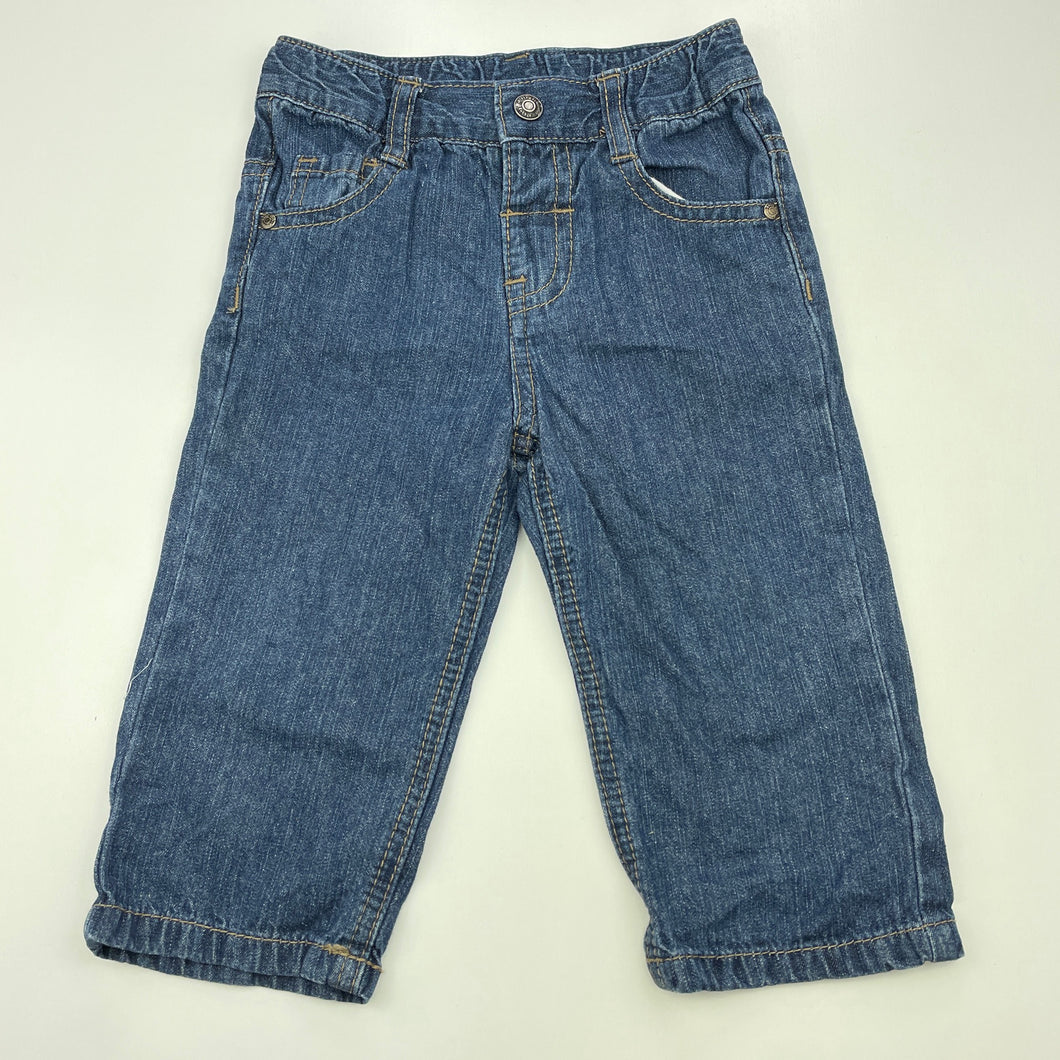 Boys Target, lightweight denim pants, elasticated, Inside leg: 23cm, GUC, size 1,  