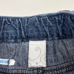 Boys Target, lightweight denim pants, elasticated, Inside leg: 23cm, GUC, size 1,  