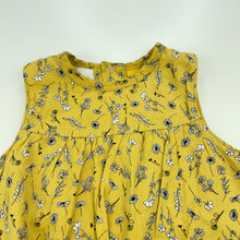 Load image into Gallery viewer, Girls Ollies Place, mustard floral cotton casual dress, EUC, size 0, L: 38cm