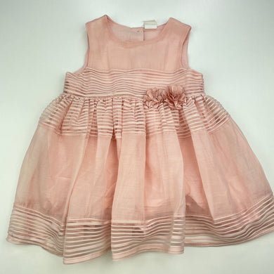 Girls H&M, cotton lined pink party dress, EUC, size 00, L: 38cm