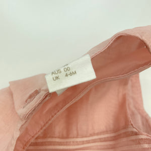 Girls H&M, cotton lined pink party dress, EUC, size 00, L: 38cm
