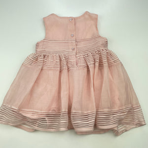 Girls H&M, cotton lined pink party dress, EUC, size 00, L: 38cm