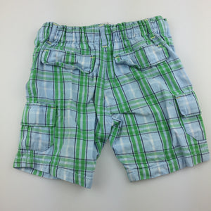 Boys Target, check cotton cargo shorts, adjustable, GUC, size 1
