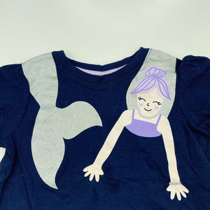 Girls Target, navy cotton t-shirt / top, mermaid, FUC, size 1,  