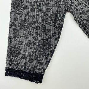 Girls H&T, stretchy floral lace trim leggings, Inside leg: 16cm, GUC, size 1,  