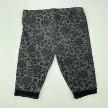 Load image into Gallery viewer, Girls H&amp;T, stretchy floral lace trim leggings, Inside leg: 16cm, GUC, size 1,  