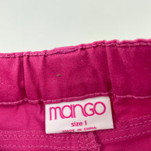 Load image into Gallery viewer, Girls Mango, pink stretch cotton shorts, adjustable, GUC, size 1,  
