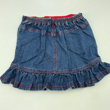 Load image into Gallery viewer, Girls Dymples, blue denim skirt, elasticated, L: 26.5cm, GUC, size 2,  