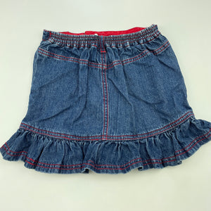 Girls Dymples, blue denim skirt, elasticated, L: 26.5cm, GUC, size 2,  