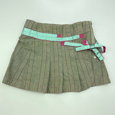 Girls cakewalk, wrap-over cotton skirt, adjustable, L: 26cm, FUC, size 5,  