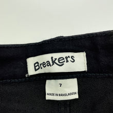 Load image into Gallery viewer, Girls Breakers, black stretch denim high waist shorts, adjustable, EUC, size 7,  