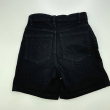Load image into Gallery viewer, Girls Breakers, black stretch denim high waist shorts, adjustable, EUC, size 7,  
